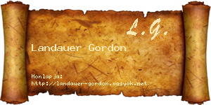 Landauer Gordon névjegykártya